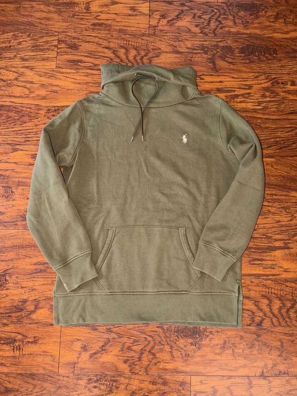 Polo Ralph Lauren Olive Green Funnel Neck Sweatshirt with Pockets Size S